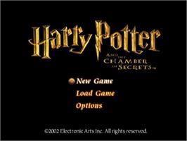Title screen of Harry Potter And The Chamber Of Secrets on the Sony Playstation 2.