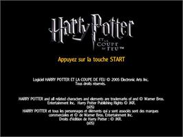 Title screen of Harry Potter And The Goblet Of Fire on the Sony Playstation 2.