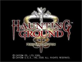 Title screen of Haunting Ground on the Sony Playstation 2.