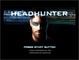Title screen of Headhunter on the Sony Playstation 2.