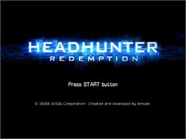 Title screen of Headhunter - Redemption on the Sony Playstation 2.