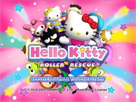 Title screen of Hello Kitty Roller Rescue on the Sony Playstation 2.