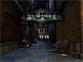 Title screen of Incredible Hulk, The on the Sony Playstation 2.