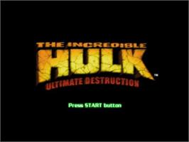Title screen of Incredible Hulk - Ultimate Destruction, The on the Sony Playstation 2.