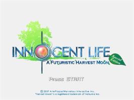 Title screen of Innocent Life - A Futuristic Harvest Moon - Special Edition on the Sony Playstation 2.