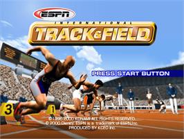 Title screen of International Track and Field on the Sony Playstation 2.