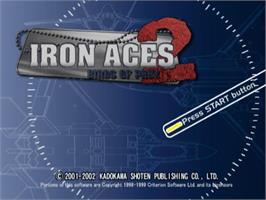 Title screen of Iron Aces 2 - Birds Of Prey on the Sony Playstation 2.