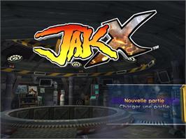 Title screen of Jak X on the Sony Playstation 2.