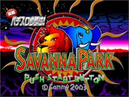 Title screen of Jissen Pachi-slot Hisshouhou! Savanna Park on the Sony Playstation 2.