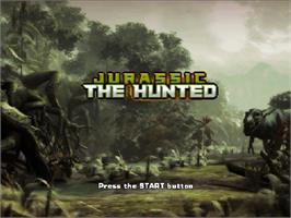 Title screen of Jurassic - The Hunted on the Sony Playstation 2.