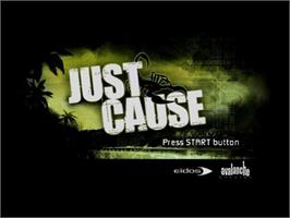 Title screen of Just Cause on the Sony Playstation 2.