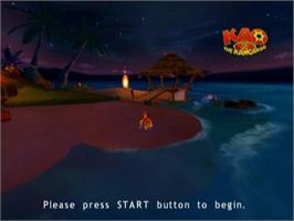 Title screen of Kao The Kangaroo - Round 2 on the Sony Playstation 2.