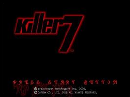 Title screen of Killer 7 on the Sony Playstation 2.