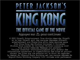 Title screen of King Kong on the Sony Playstation 2.