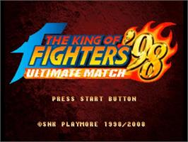 Title screen of King Of Fighters '98 - Ultimate Match, The on the Sony Playstation 2.