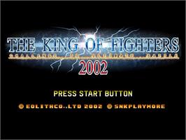 Title screen of King Of Fighters 2002, The on the Sony Playstation 2.