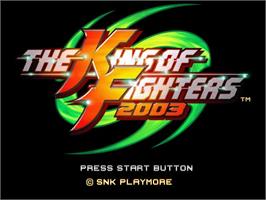 Title screen of King Of Fighters 2003, The on the Sony Playstation 2.
