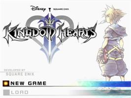 Title screen of Kingdom Hearts 2 on the Sony Playstation 2.