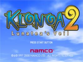 Title screen of Klonoa 2 - Lunatea's Veil on the Sony Playstation 2.