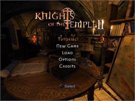 Title screen of Knights Of The Temple 2 on the Sony Playstation 2.