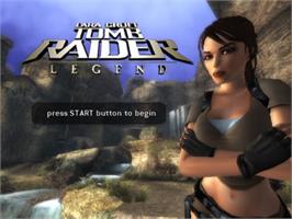 Title screen of Lara Croft Tomb Raider - Legend on the Sony Playstation 2.