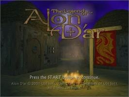 Title screen of Legend Of Alon D'ar on the Sony Playstation 2.