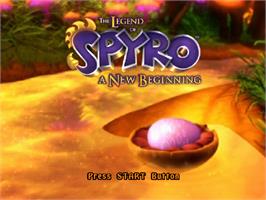 Title screen of Legend Of Spyro - A New Beginning, The on the Sony Playstation 2.