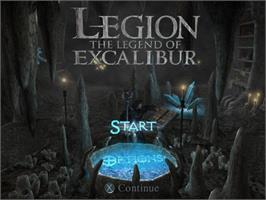 Title screen of Legion - The Legend Of Excalibur on the Sony Playstation 2.