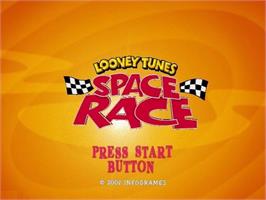 Title screen of Looney Tunes - Space Race on the Sony Playstation 2.
