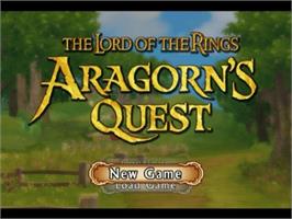 Title screen of Lord of the Rings - Aragorn's Quest on the Sony Playstation 2.