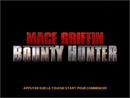 Title screen of Mace Griffin - Bounty Hunter on the Sony Playstation 2.