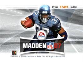 Title screen of Madden Nfl 07 on the Sony Playstation 2.