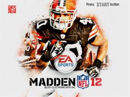 Title screen of Madden Nfl 12 on the Sony Playstation 2.