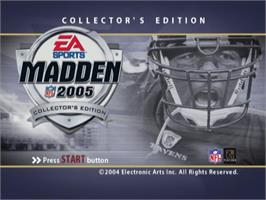 Title screen of Madden Nfl 2005 on the Sony Playstation 2.