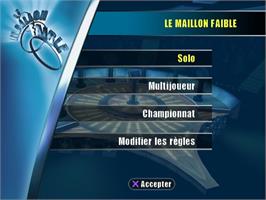 Title screen of Maillon Faible, Le on the Sony Playstation 2.