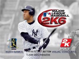 Title screen of Major League Baseball 2k6 on the Sony Playstation 2.