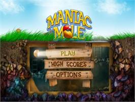 Title screen of Maniac Mole on the Sony Playstation 2.