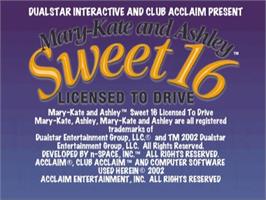 Title screen of Mary-kate And Ashley - Sweet 16 on the Sony Playstation 2.