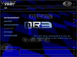 Title screen of Megarace 3 on the Sony Playstation 2.