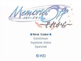 Title screen of Memories Off - Sorekara on the Sony Playstation 2.