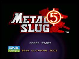 Title screen of Metal Slug 5 on the Sony Playstation 2.