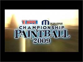 Title screen of Millennium Championship Paintball 2009 on the Sony Playstation 2.