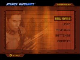 Title screen of Mission - Impossible - Operation Surma on the Sony Playstation 2.