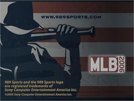 Title screen of Mlb 2006 on the Sony Playstation 2.