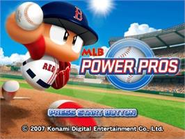 Title screen of Mlb Power Pros on the Sony Playstation 2.