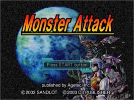 Title screen of Monster Attack on the Sony Playstation 2.
