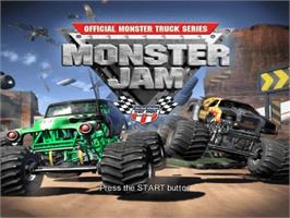 Title screen of Monster Jam on the Sony Playstation 2.