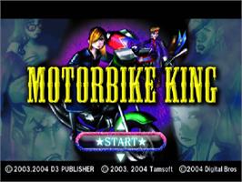 Title screen of Motorbike King on the Sony Playstation 2.