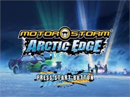 Title screen of Motorstorm - Arctic Edge on the Sony Playstation 2.