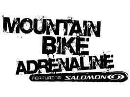 Title screen of Mountain Bike Adrenaline Featuring Salomon on the Sony Playstation 2.